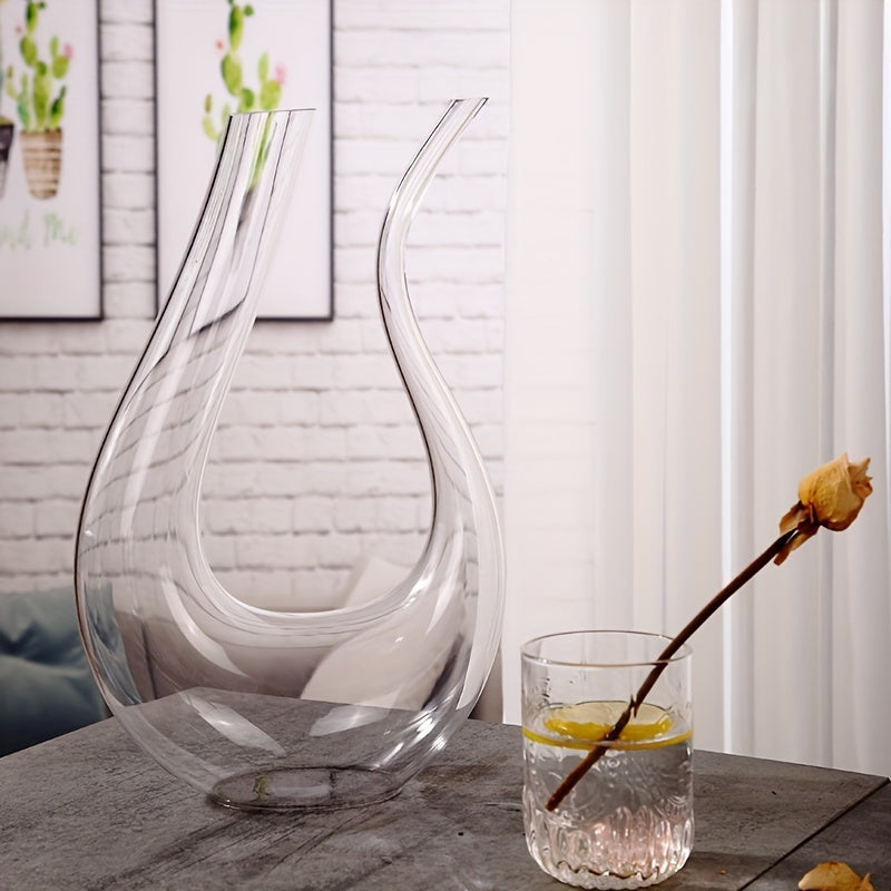 European-Style Crystal Wine Decanter with U-Shaped Harp for Home or Restaurant