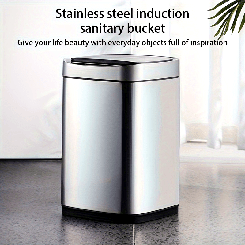 Smart Stainless Steel Trash Can 10L Multi-Sensor Activation LCD Panel Bag Storage