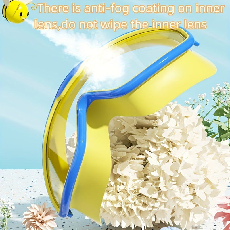 Large Frame Waterproof Swimming Goggles for Kids with Anti-Fog Technology White