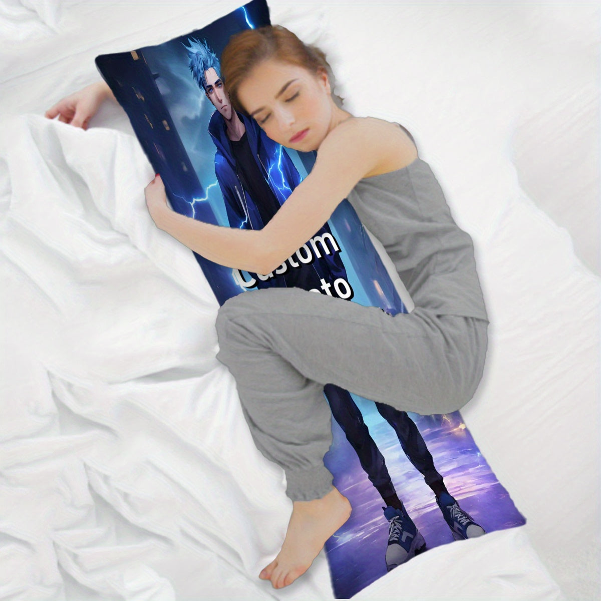 Personalized Long Body Pillow Cover Soft Plush Double-Sided 50.8x137.16 cm