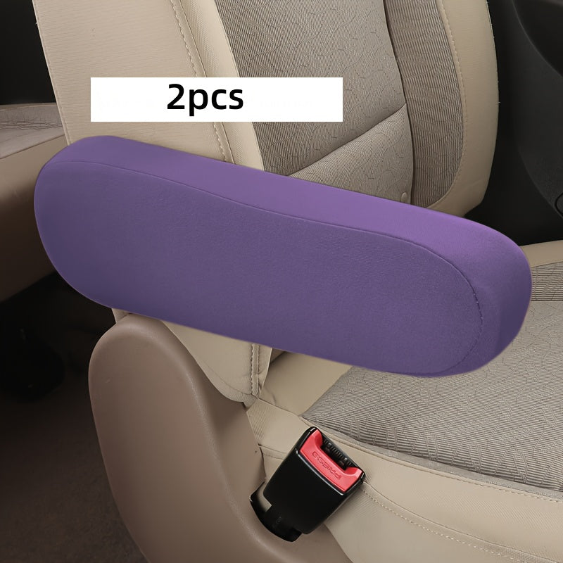 2pcs Elastic Polyester Car Seat Armrest Covers Washable Protective Sleeves