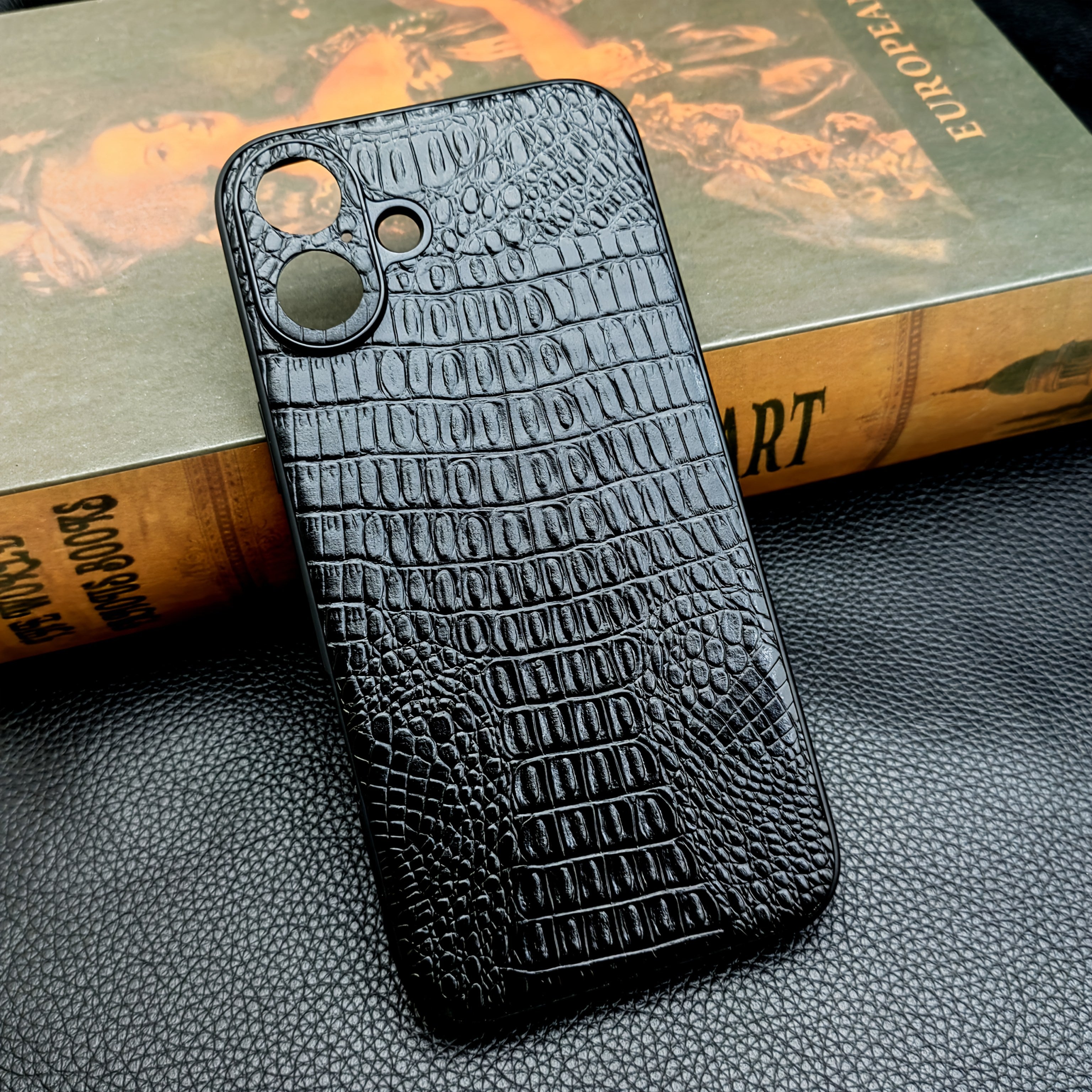 Genuine Leather Phone Case for Apple iPhone 13-16 Series Shockproof and Anti-Slip