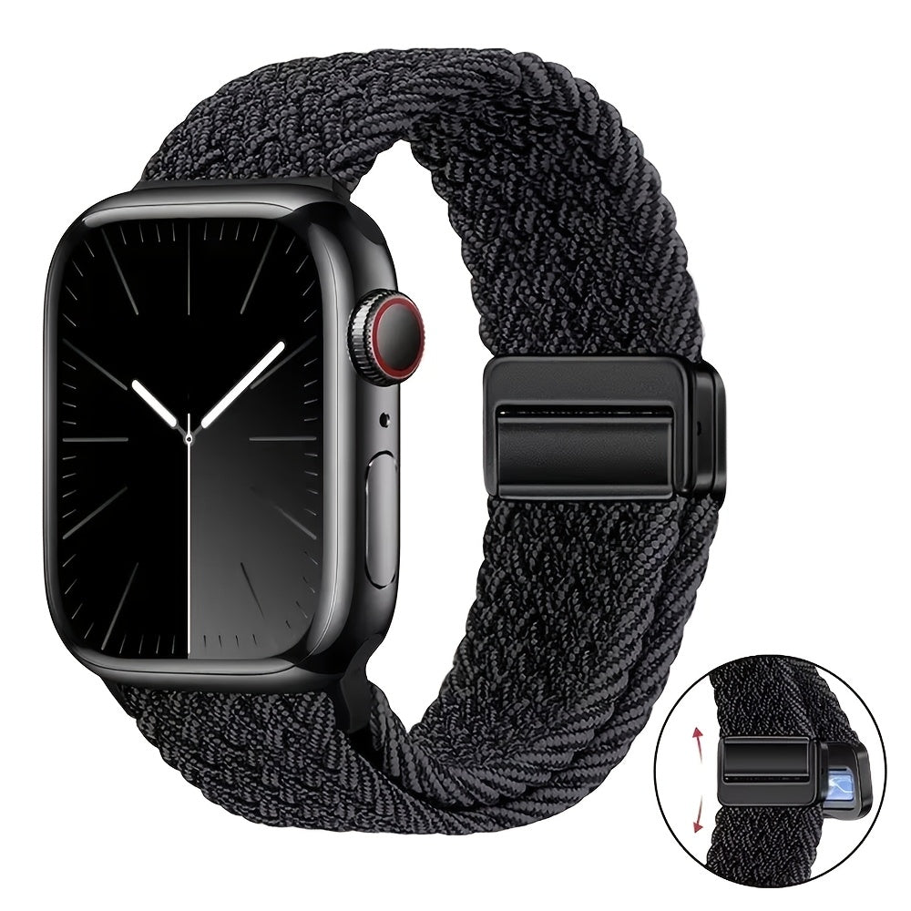 Bir nechta ranglarda Apple Watch Series 1-10 Ultra uchun sozlanadigan naylon magnit soat bandi
