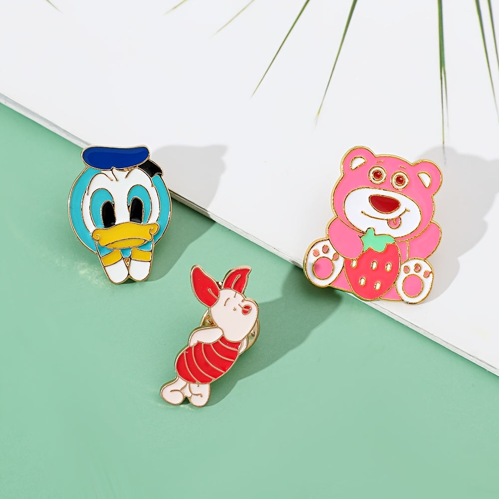 Набор из 4 эмалевых брошей с изображениями мультяшных персонажей для одежды и рюкзаков