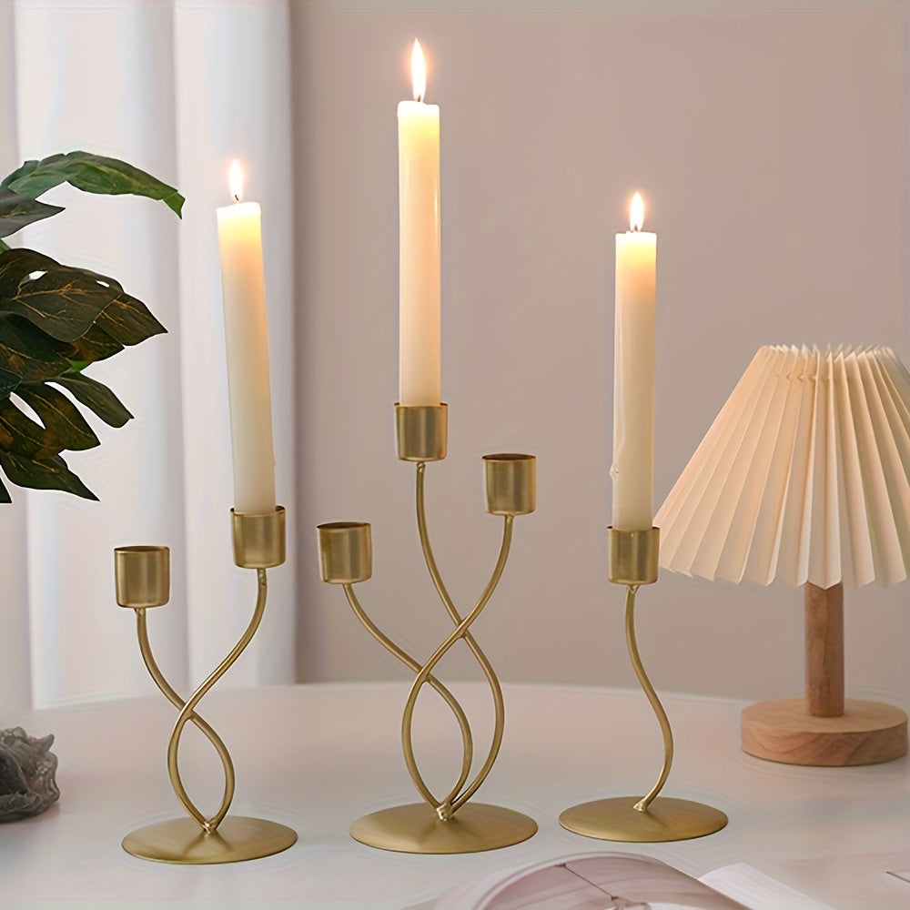 European-Style Iron Candle Holder for Dining Room Decor