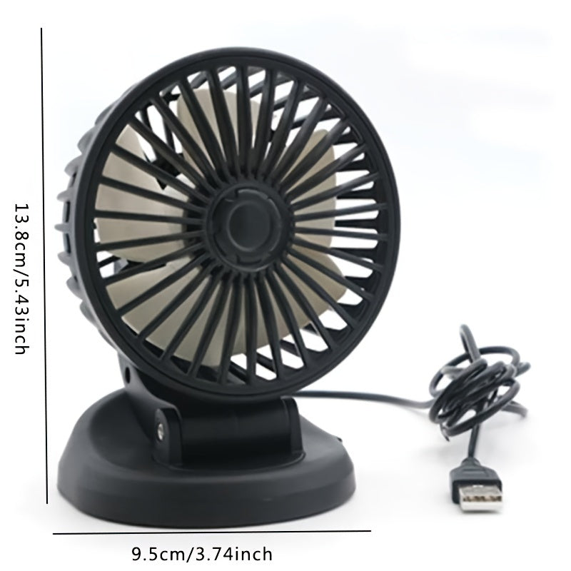 USB Fan with 5 Blades, Adjustable Angle, 5V USB Cooling Gadget for Laptops and Cars