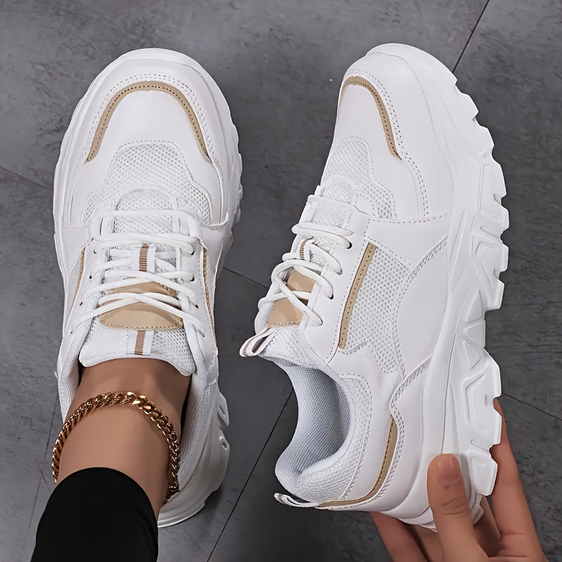 Women's Mesh Chunky Sneakers Casual Running Travel Black Gold