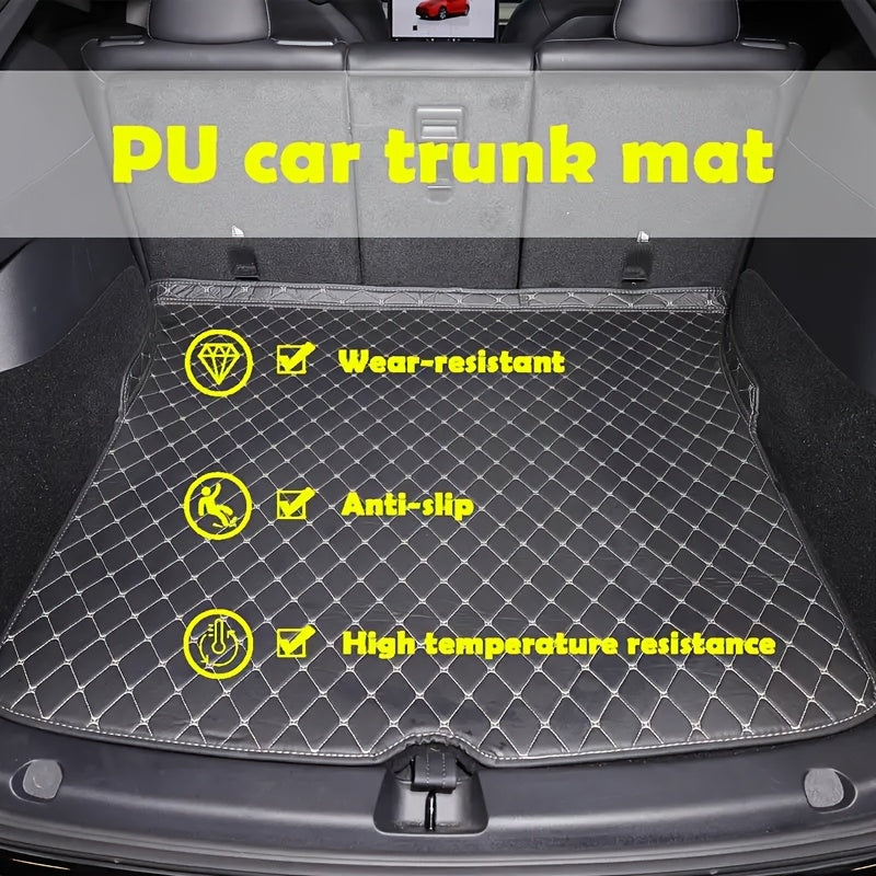 Car Trunk Mat Leather Style for SUV 7-Seater Non-Slip Wear-Resistant