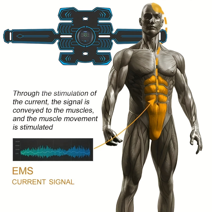 Masajeador muscular con carga USB para brazos y abdomen con múltiples modos y temporizador de 15 minutos