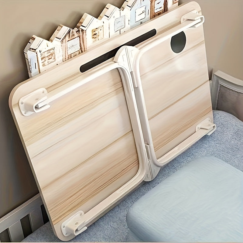 Yotqiziladigan yon stol, saqlash tortmasi, karta joylari, stakan ushlagichi va uy va ofis uchun qoplama noutbuk stoli.