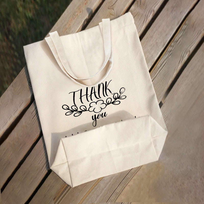 Thank You So Much Honey dizayni bilan kanvas tote sumkasi, to'ylar, tug'ilgan kunlar, plyaj sayohatlari va sovg'alar uchun