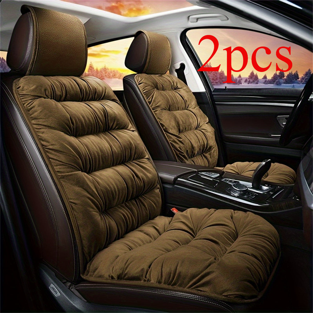 Universal Soft Plush Car Seat Cover Set for Winter Comfort