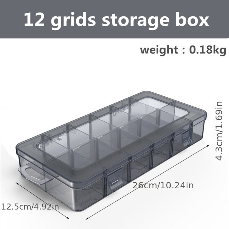 Adjustable Storage Container for Jewelry Electronics Components Plastic Box with Grids