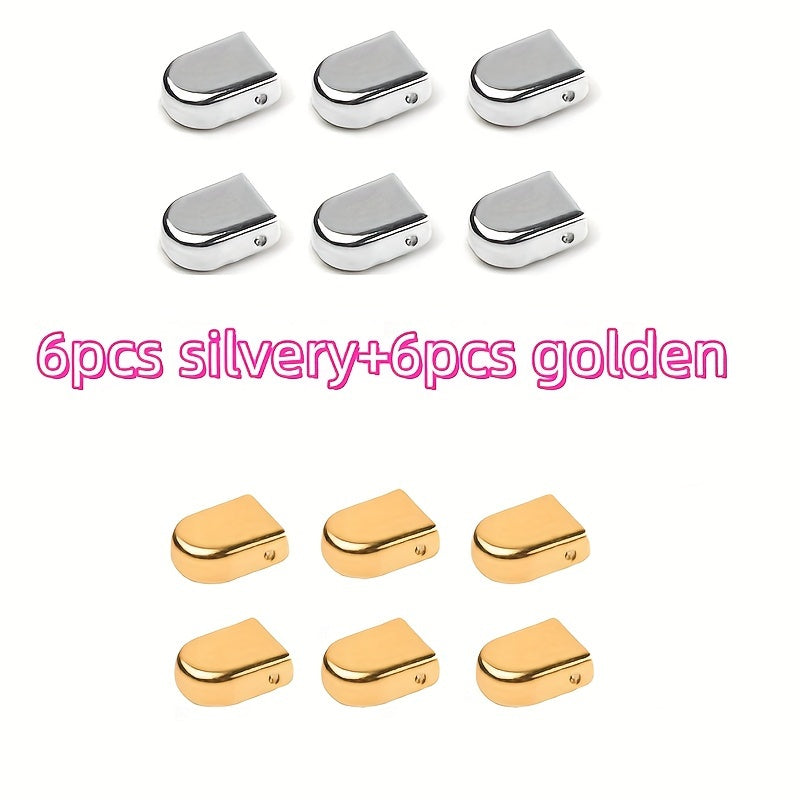 12 Pack Metal Shoe Clips No-Tie for Men and Women Durable Solid Color