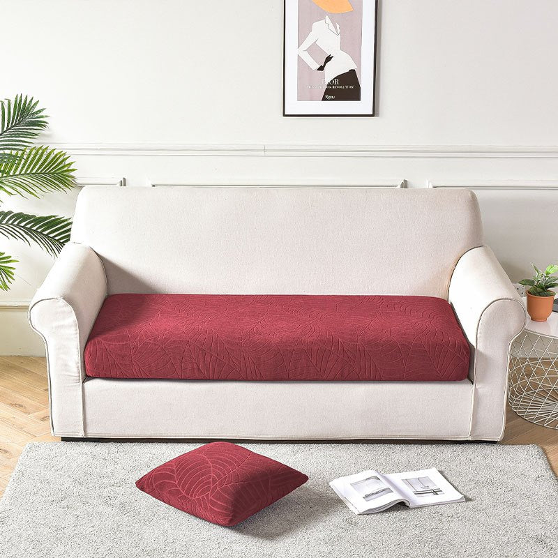 Waterproof Jacquard Sofa Cushion Cover with Leaf Pattern for 1/2/3-Seater and Sectional Sofas Machine Washable Living Room Home Decor