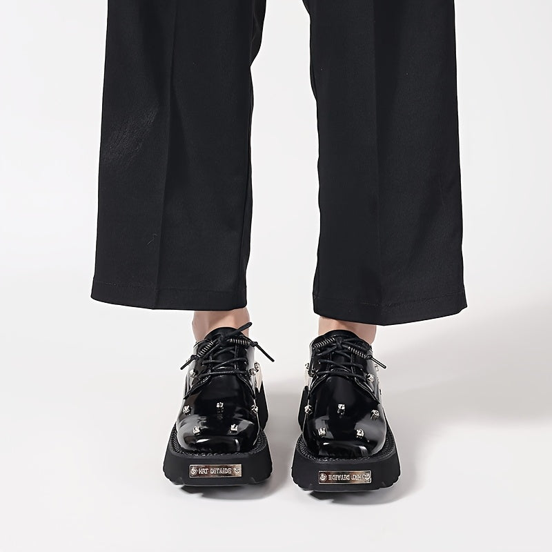 Women's Punk Platform Loafers Synthetic Cover Chunky Rubber Sole