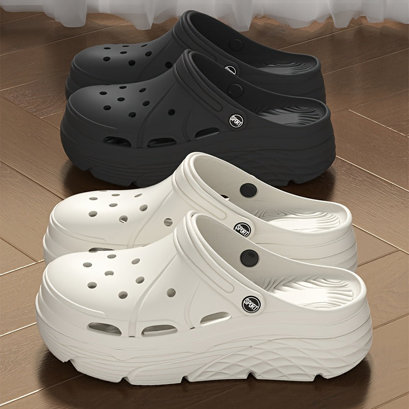 Women's White EVA Clogs with Cushioned Sole, Ventilation Holes, Indoor Outdoor