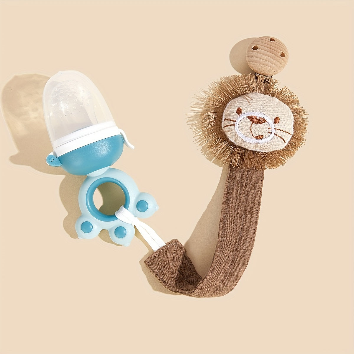 Juguete de dentición para bebé, clip de madera, elefante de peluche, sujetador de chupete de algodón para bebé niño y niña