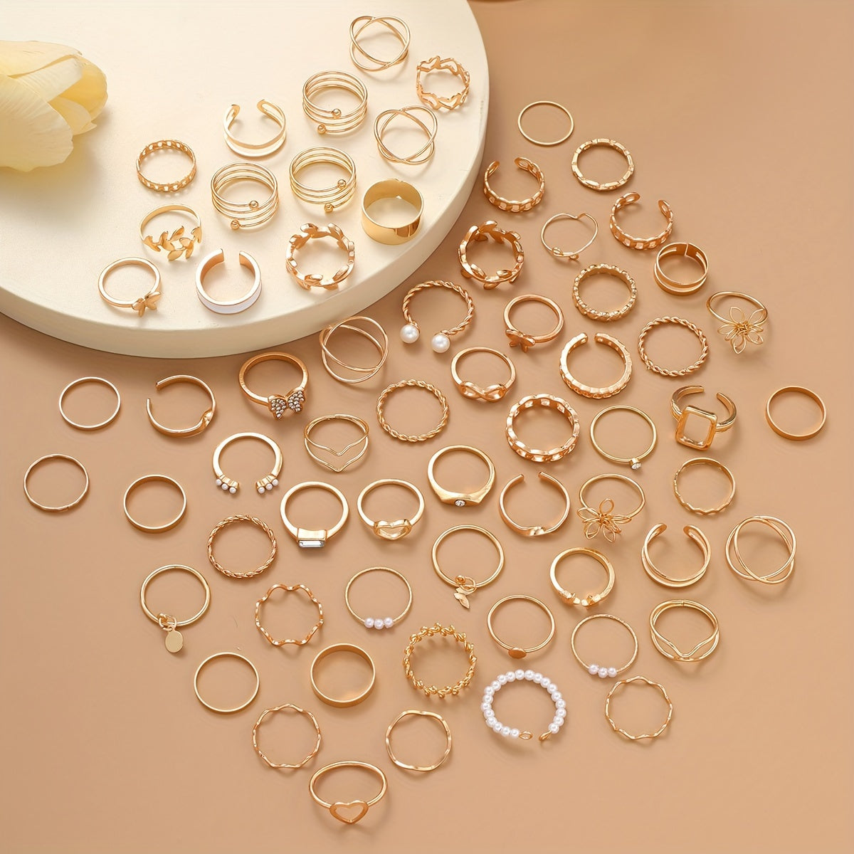 Women’s Jewelry Set 120 Pieces Earrings Rings Necklaces Heart Butterfly Geometric