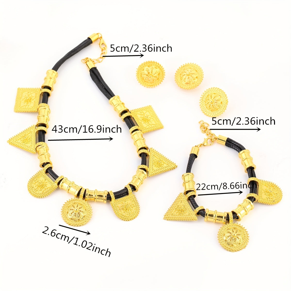 Ethiopian Gold Jewelry Set for African Bridal Wedding Habesha Style