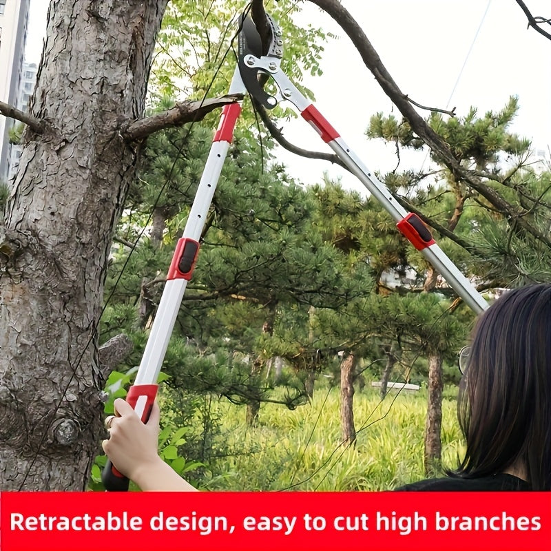 Tijeras de poda telescópicas clásicas con hoja de acero al carbono, antideslizantes y ambidiestras