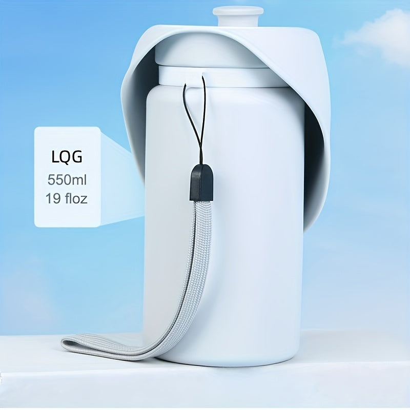 Portable Dog Water Bottle with Silicone Foldable Dispenser and Leak-Proof Feeder Bowl