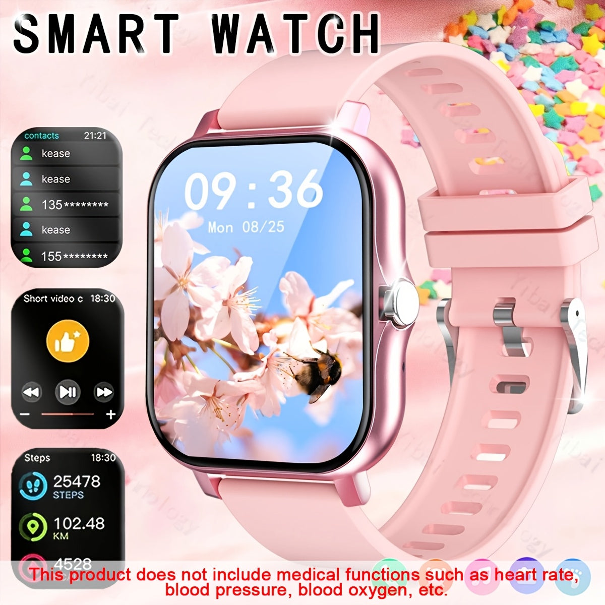 2.01-Inch Full Screen Touch Sports Smartwatch for Men and Women Make Calls Track Steps Calories Multi-Sports