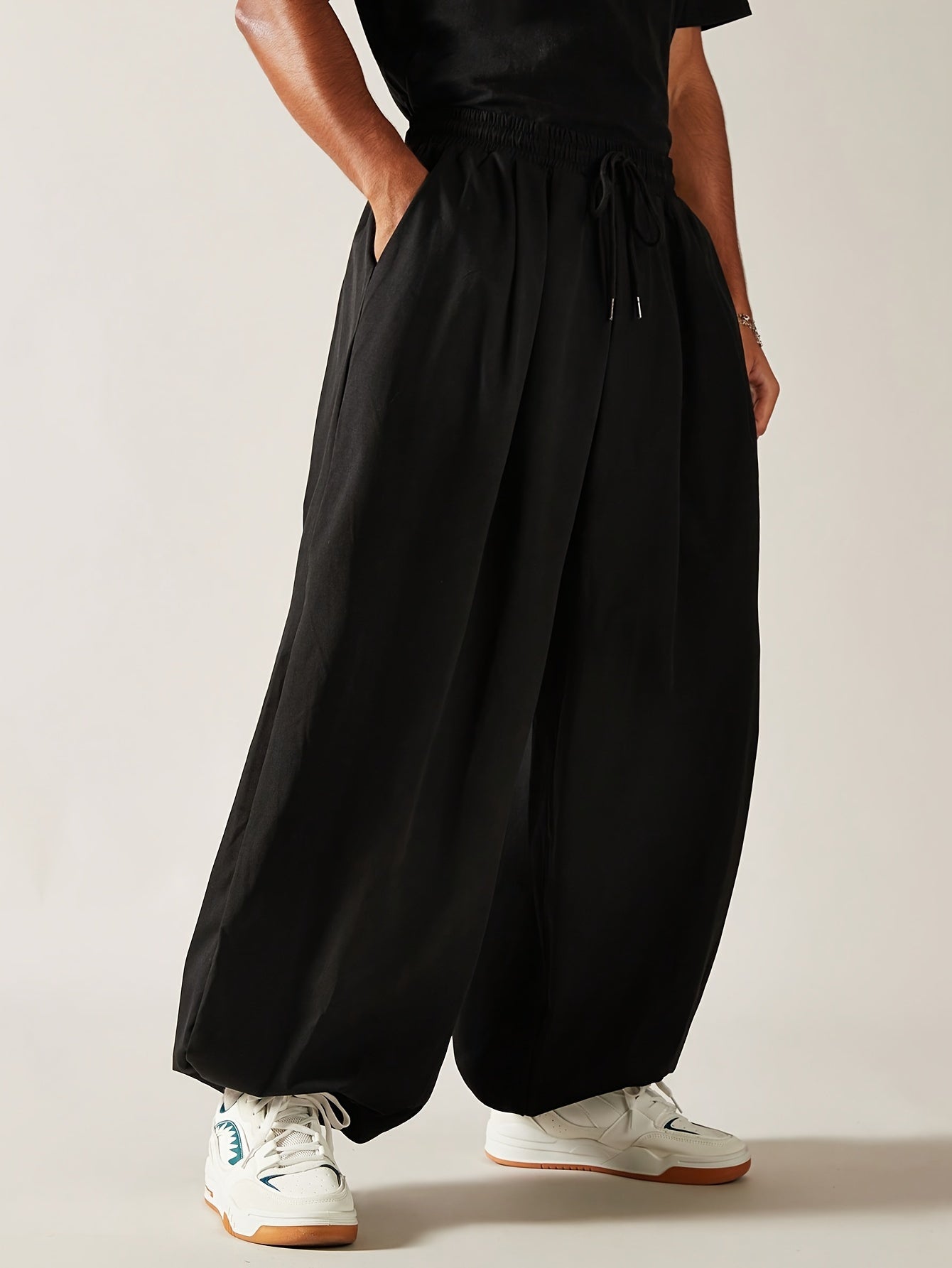 Men's Loose Fit Casual Pants with Pockets for Outdoor Activities