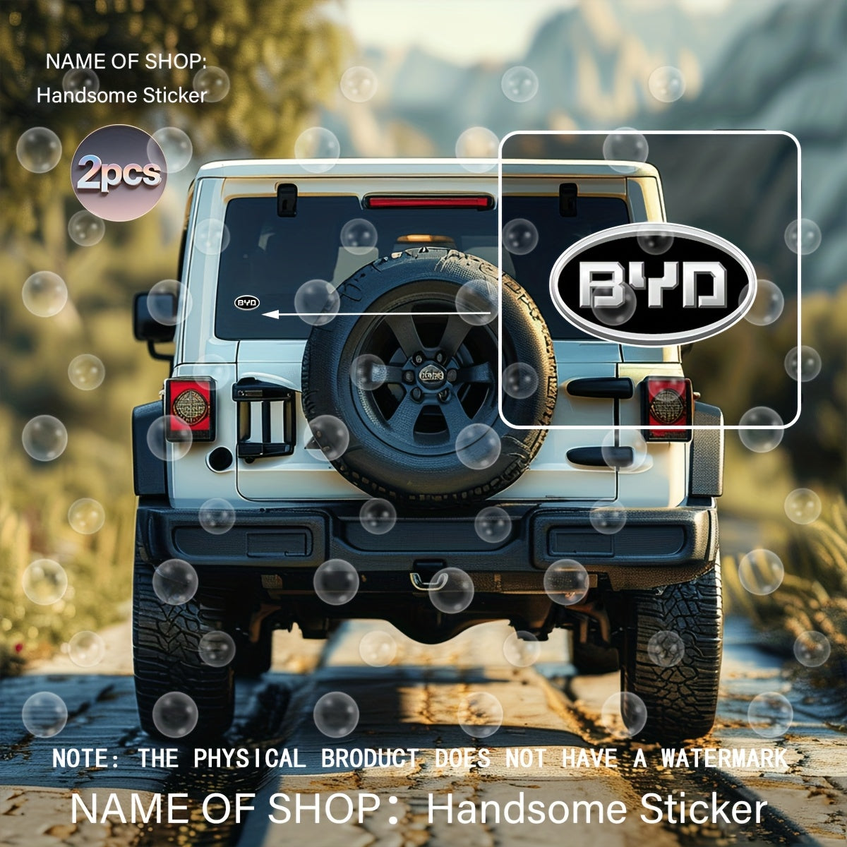 2 Pack Waterproof Vinyl Car and Laptop Decals Creative Stickers