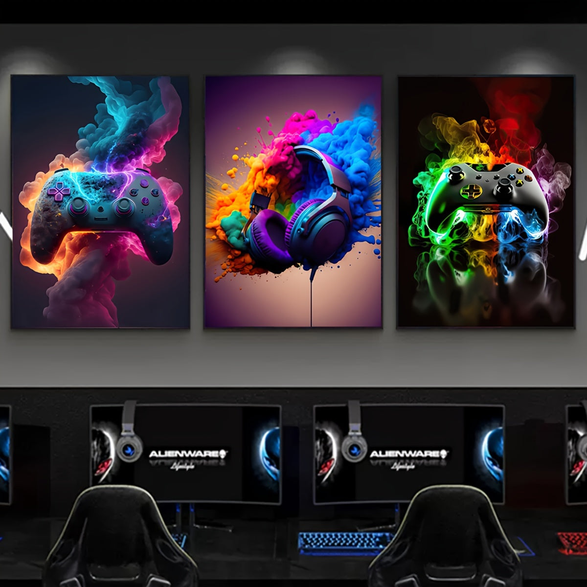 Постеры на холсте с изображением игрового контроллера для украшения гостиной или веранды