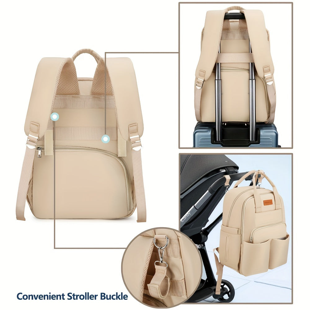 Waterproof Diaper Backpack for Boys and Girls with Multiple Pockets and Durable Polyester