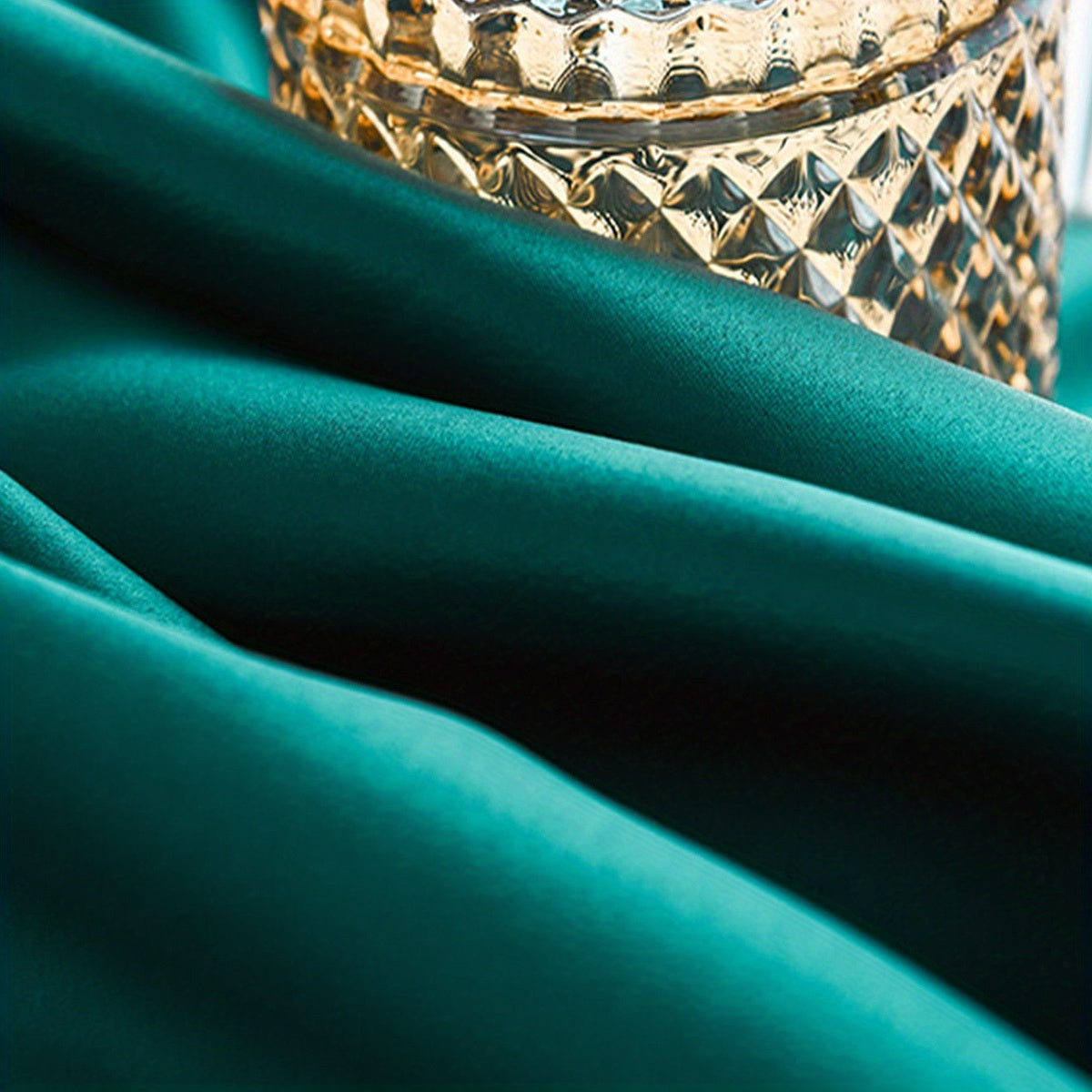 Dark Green Satin Glossy Blackout Curtain for Living Room Bedroom Kitchen Bathroom