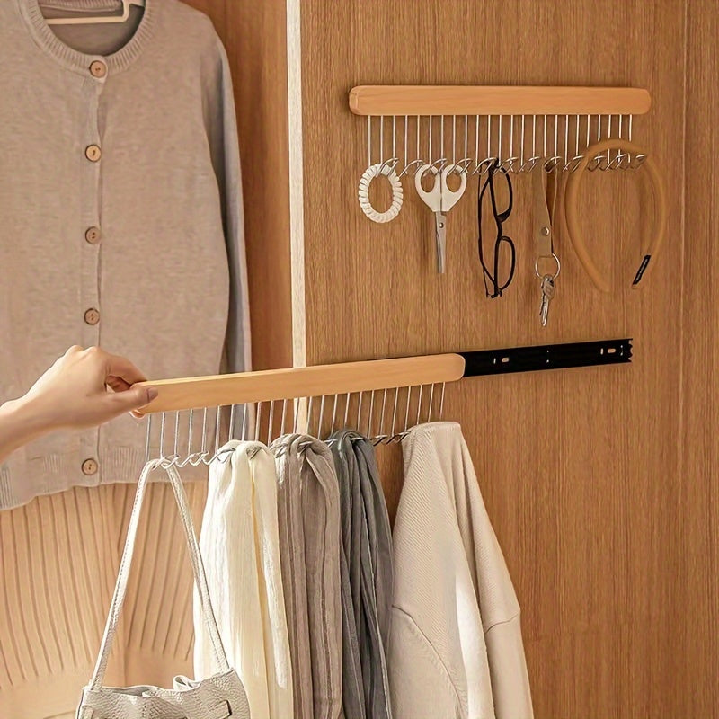Perchero de pared de madera para organizar ropa interior y artículos de cocina