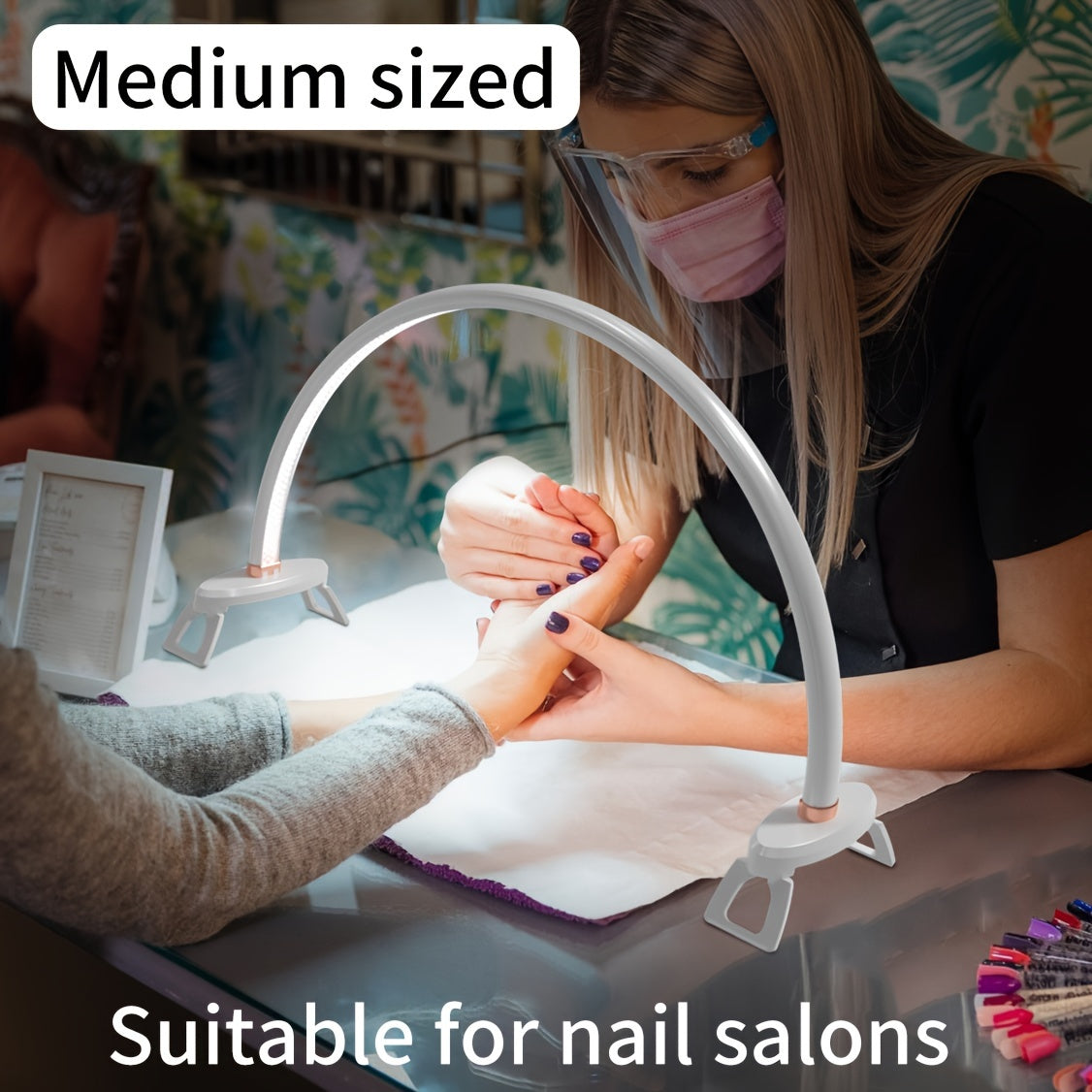 Modern Half-Moon Desk Lamp with Dimmer Adjustable Color Temp USB Powered Space-Themed Lacquered Finish