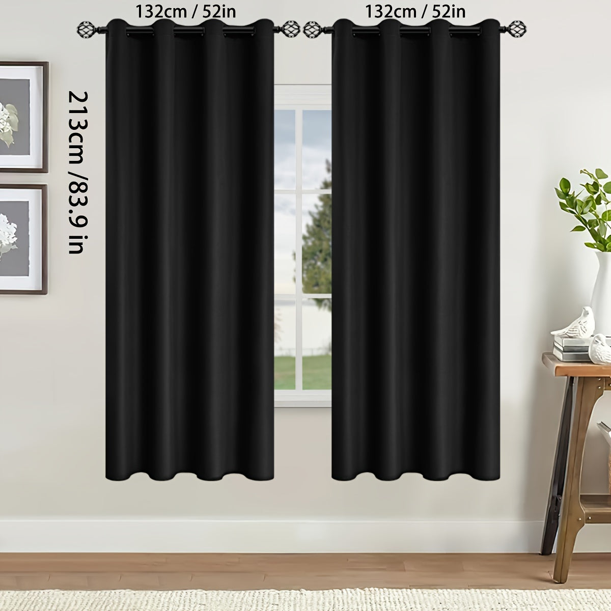 Blackout Curtains for Bedroom and Living Room, UV Protection, Easy Slide
