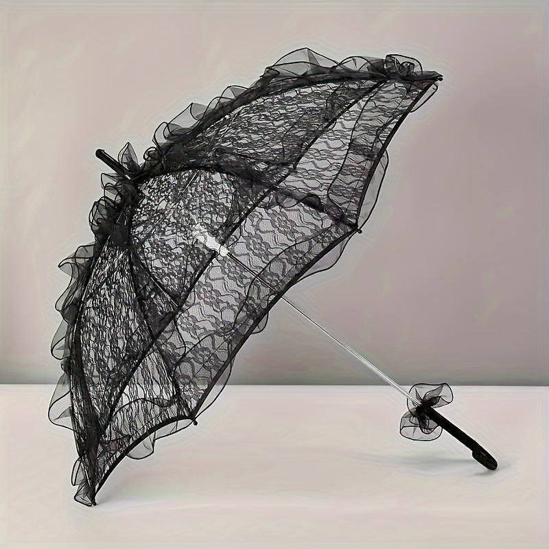 Nikohlar, Xellouin va Maxsus Tadbirlar uchun Qora Lenta Soyabon Polyester Spandex Mashina bilan yuvilmaydi