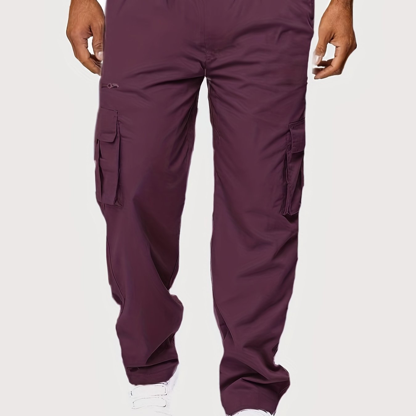 Oversized Cargo Pants for Big and Tall Men with Side Pockets Polyester Casual Spring Summer