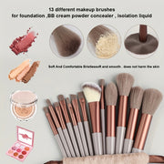 13pcs Makeup Brush Set Nylon Bristles Professional Fluffy for Face Eyeshadow Blush