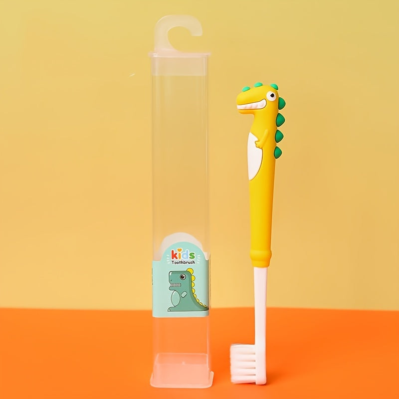 Children's Soft Bristle Toothbrush with Cartoon Dinosaur Design, Individually Packaged