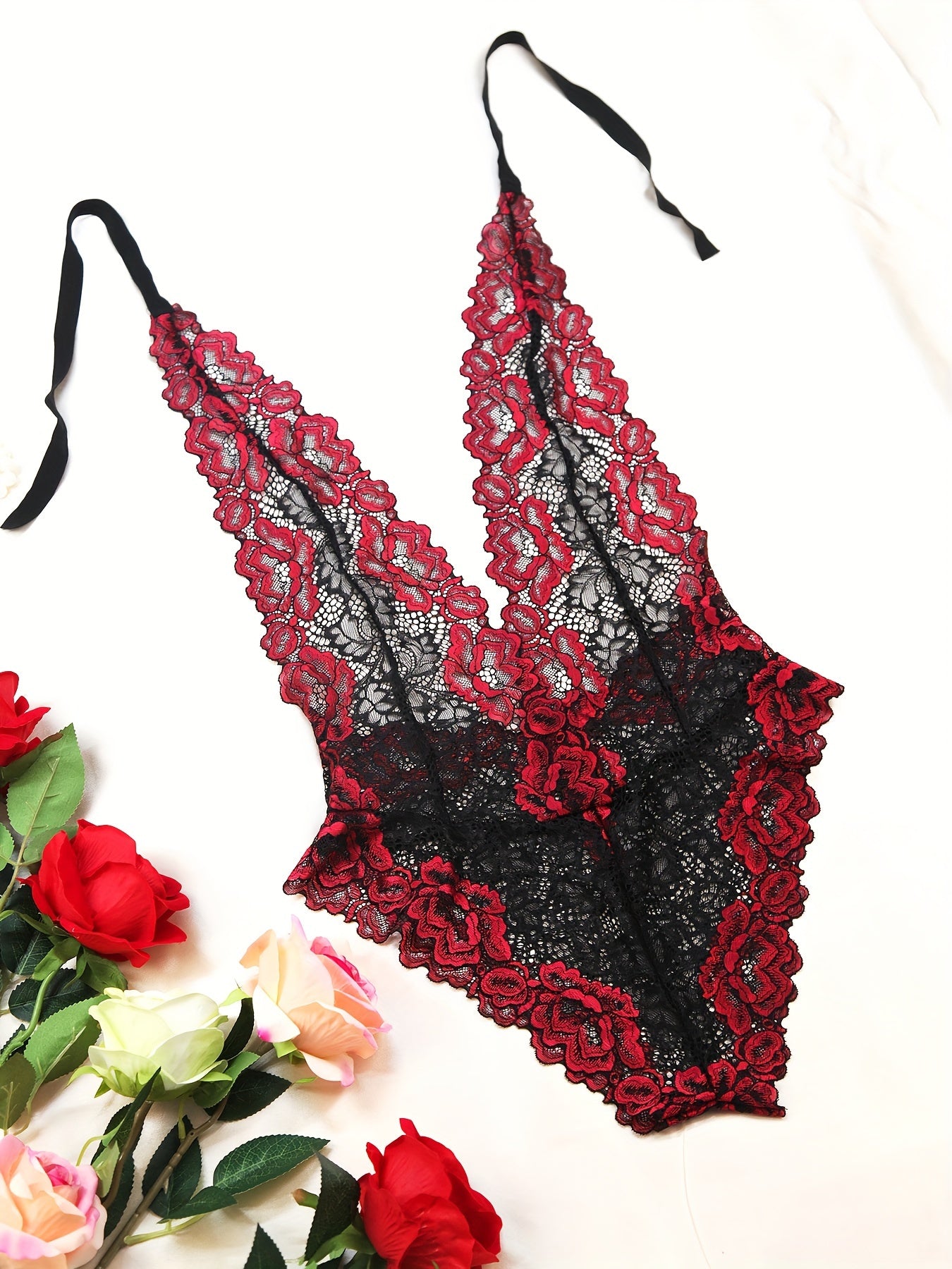 Six-Color Lace Strap-On Lingerie for Women with Adjustable Fit