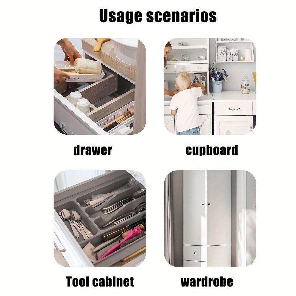 Set of 4 Invisible Adhesive Cabinet Locks for Child Safety Easy Installation