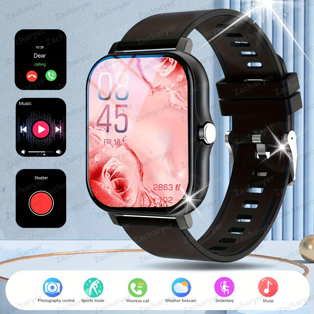 Fitness Smartwatch for Men and Women with Heart Rate Monitoring and Multiple Sports Modes