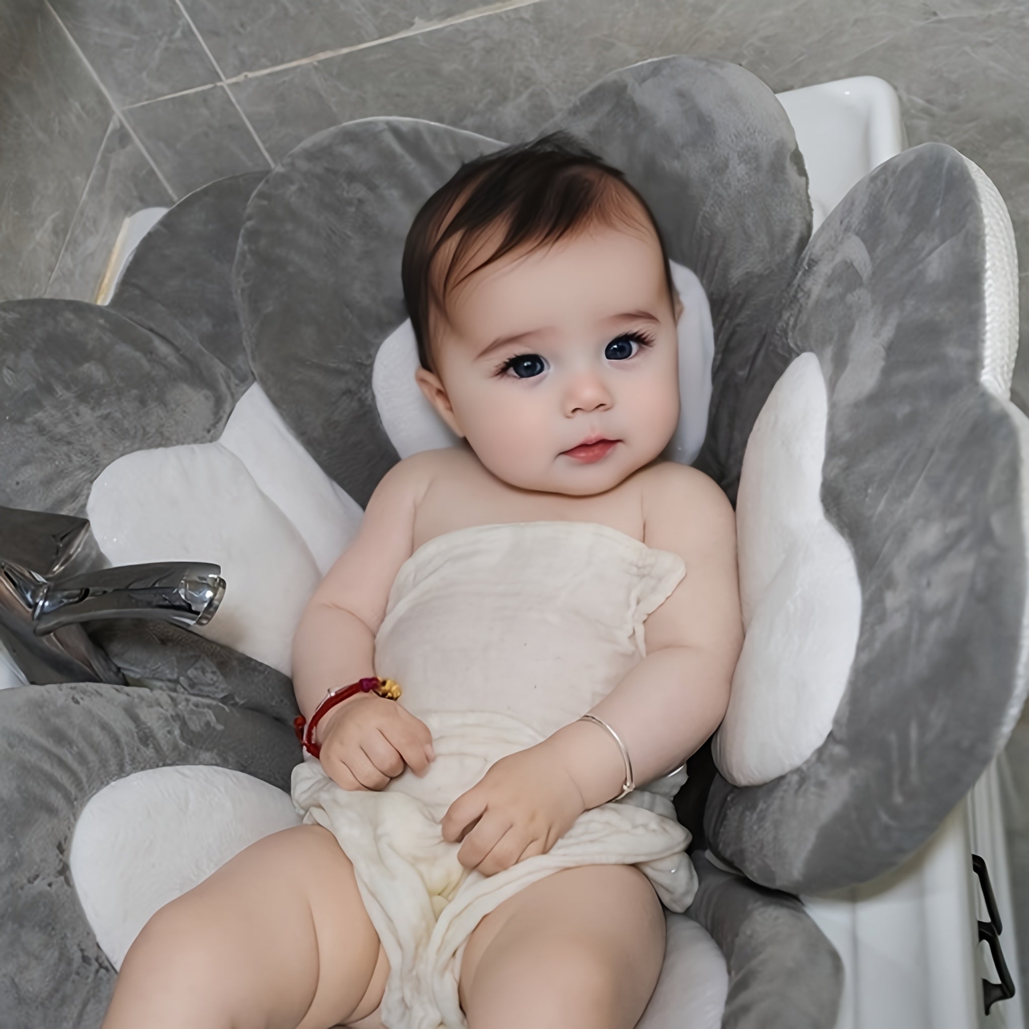 Flower Bath Mat with Cushioned Surface and Multi-Function Design