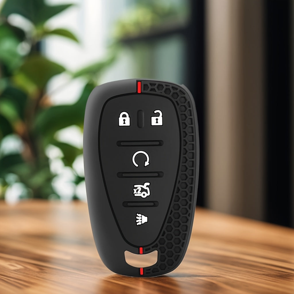 Silicone Car Remote Case for Chevrolet Keys with Keychain Holder