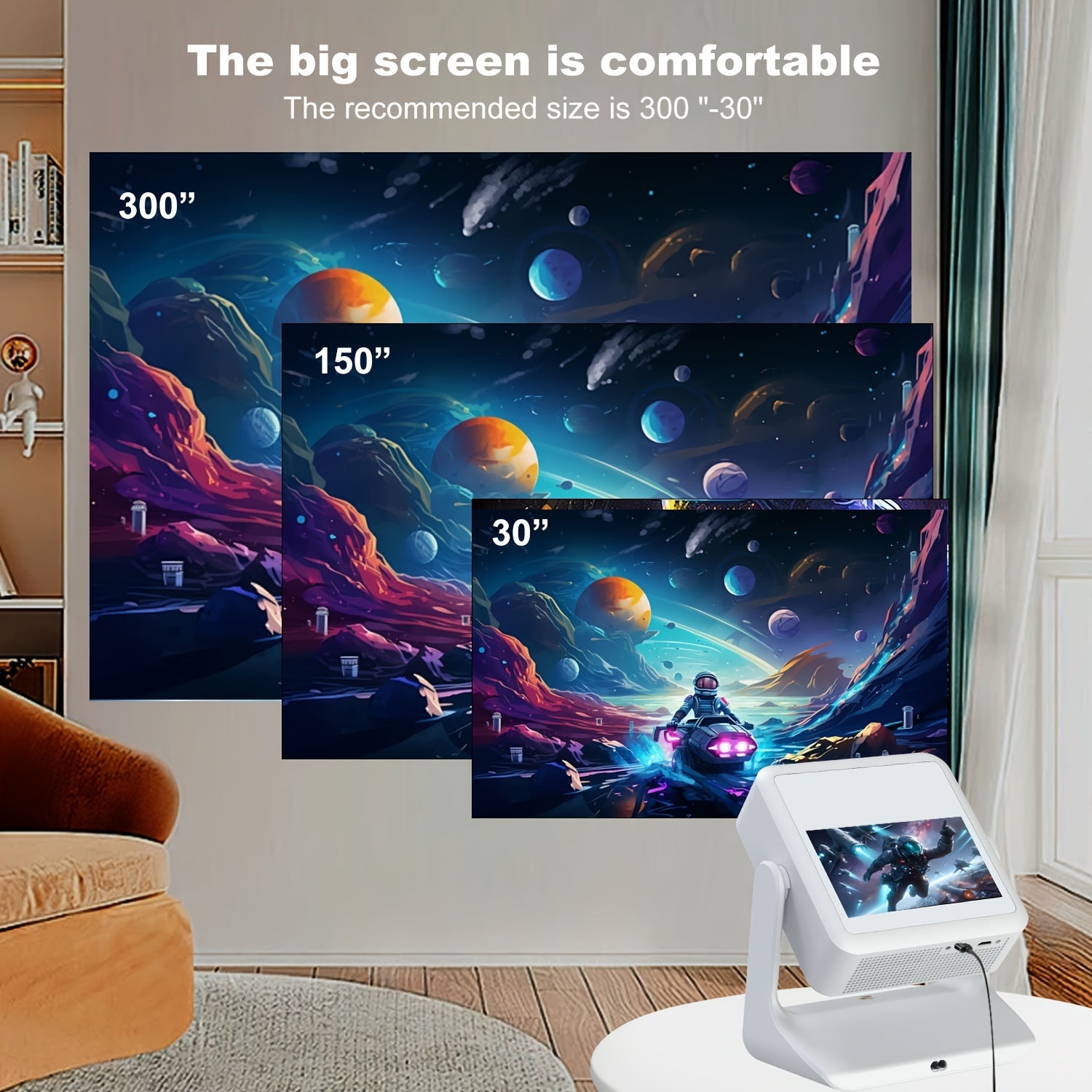 Portativ ikki ekranli proyektor Full HD 4K qo'llab-quvvatlash uchun uy ofisi teatr