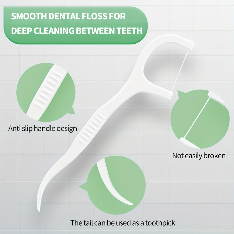 50Pcs Dental Floss and Crevice Brush Set - Disposable Oral Care Tools for Home