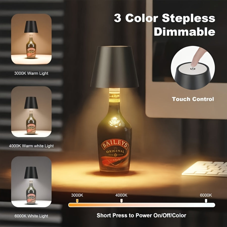 LED Bottle Light with Touch Control Dimmable Rechargeable for Parties and Decor