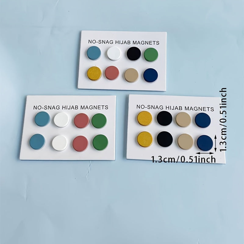 8 dona matli magnitli hijab pinlari ayollar uchun nafis sharf kliplar, xavfsiz va zamonaviy