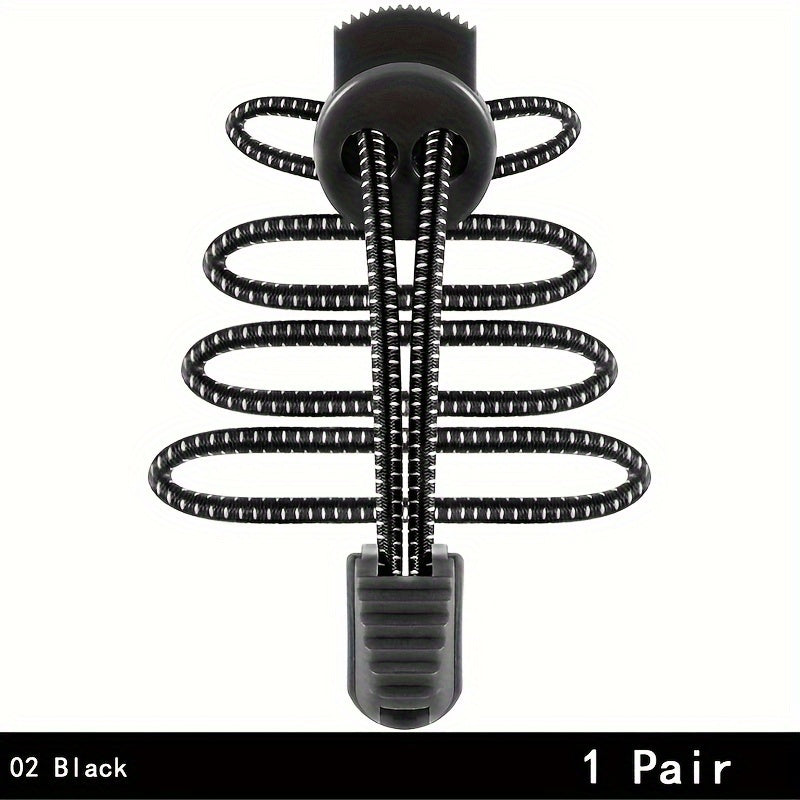 2 Pairs Elastic No Tie Shoelaces for Adults Sports Sneakers Rope Laces