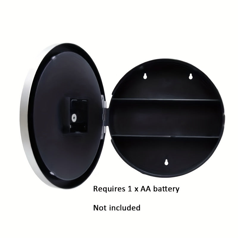 Reloj de pared con compartimento de seguridad oculto, marco de metal, esfera blanca